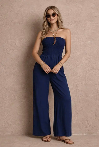 Navy Strapless Jumpsuit