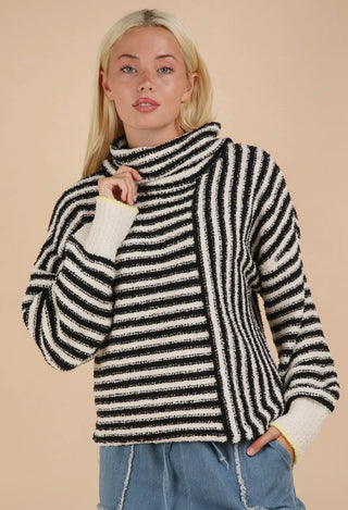 Striped Mock Neck Sweater