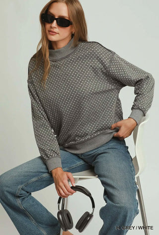 Grey Reversible Mock Neck