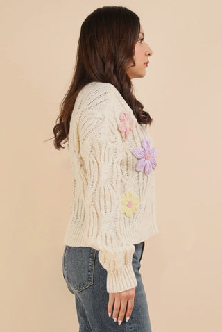 Floral Appliqué Cardigan