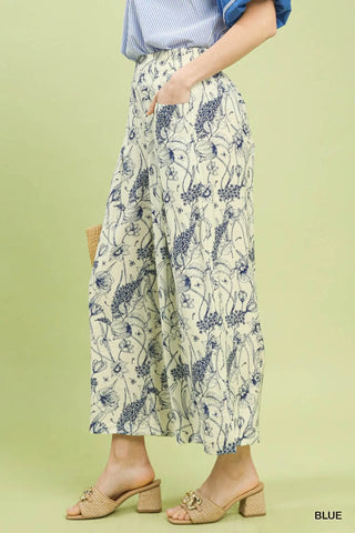 Blue Bloom Wide Leg Pant