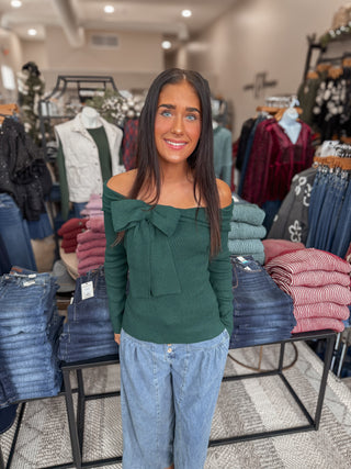 Emerald Bow Beauty Sweater