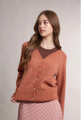 Bronze V-Neck Cardigan