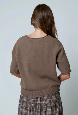 Mocha Raw Edge Sweater