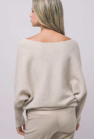 Oatmeal Ribbed Dolman Sweater