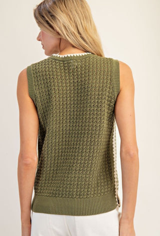 Scallop Trim Sweater Top