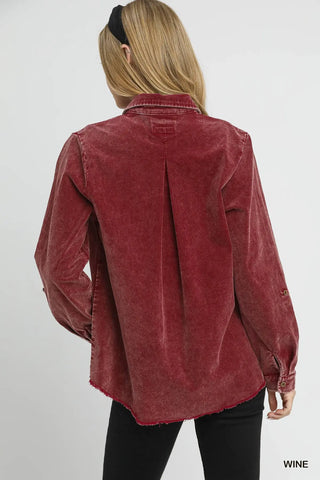 Wine Corduroy Jacket