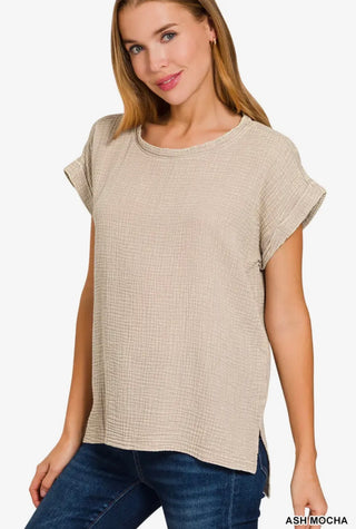Ash Mocha Gauze Top