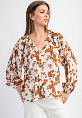 Floral Crinkle Blouse