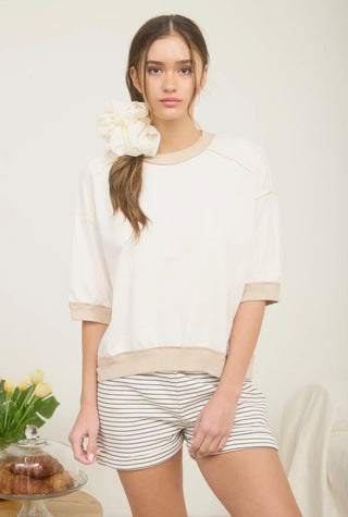 Cream Raglan Top