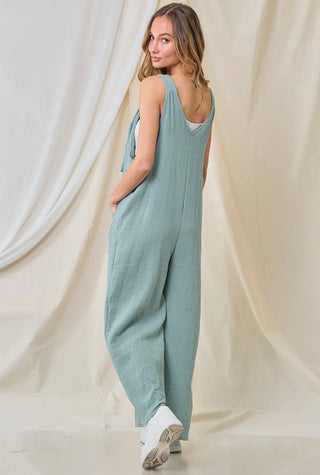Jade Gauze Jumpsuit