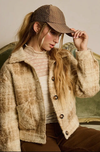 Latte Plaid Jacket