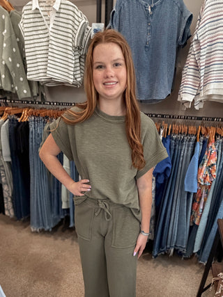 Light Olive Soft Knit Top