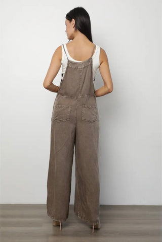 Coco Wide Leg Denim Overalls