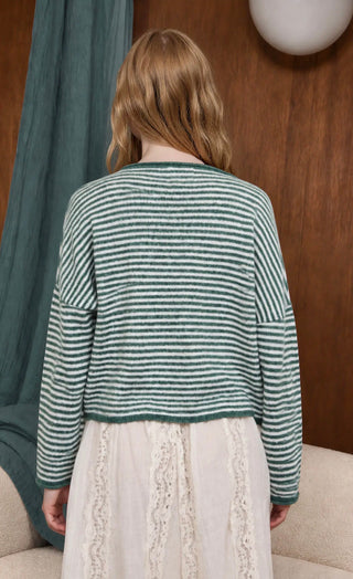 Green Stripe Cardigan