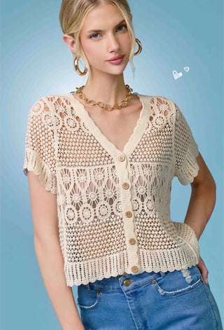Natural Crochet Cardigan