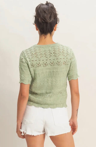 Sage Pointelle Sweater