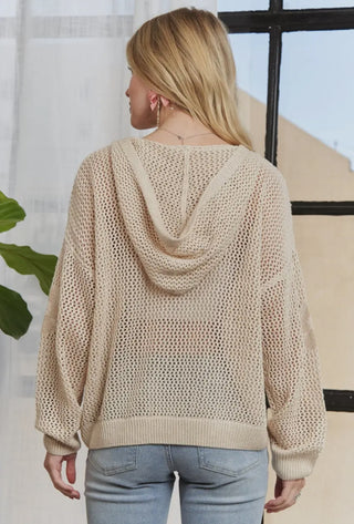 Oatmeal Floral Hoodie Sweater