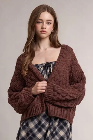 Espresso Chunky Cardigan Sweater