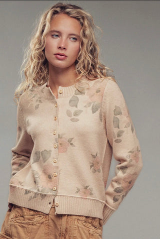 Romantic Floral Print Sweater