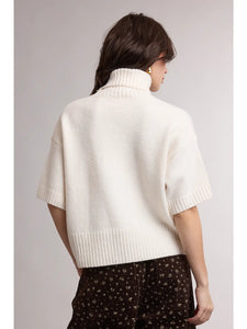 Off White Short Sleeve Turtleneck