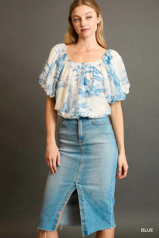 Classic Blue Toile Top