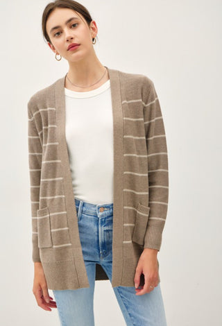 Mocha Striped Cardigan