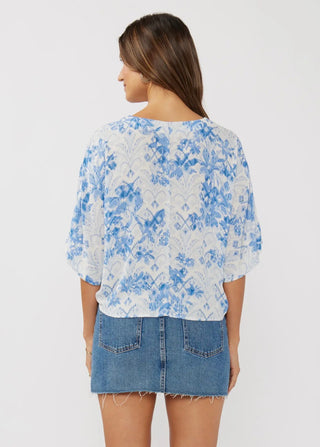 Blue Floral Blouse
