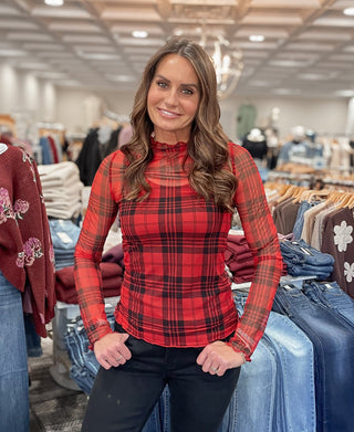 Red Plaid Layer Top