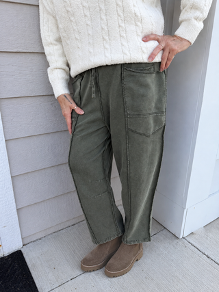 Green Mineral Wash Pant