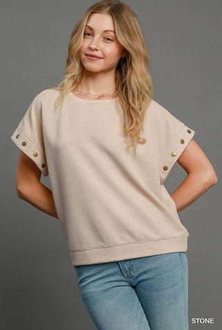 Stone Ribbed Knit Top