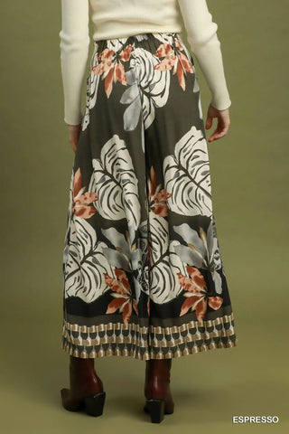 Espresso Botanical Wide Leg Pant