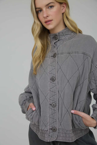 Charcoal Washed Quilted Jacket
