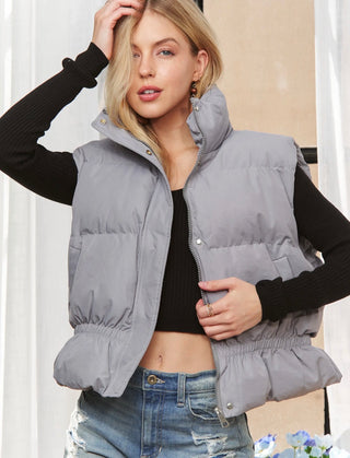 Grey Cinched Waist Vest