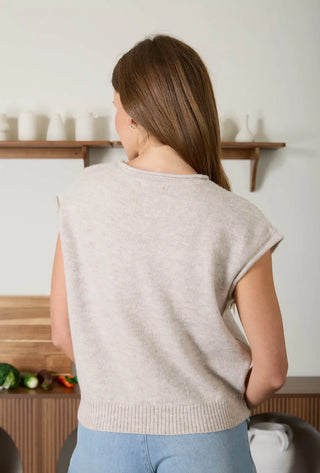Raw Edge Sleeveless Sweater