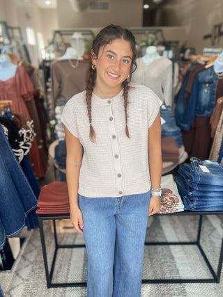 Khaki Short Sleeve Cardigan