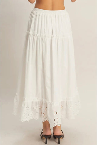 Eyelet Tiered Skirt