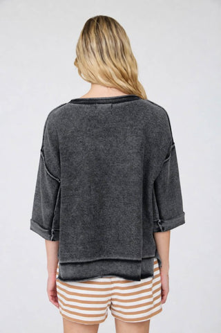 Charcoal Reverse Hem Sweater
