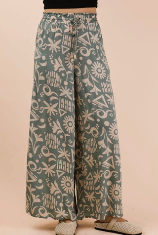 Sage Stroll Wide Leg Pants