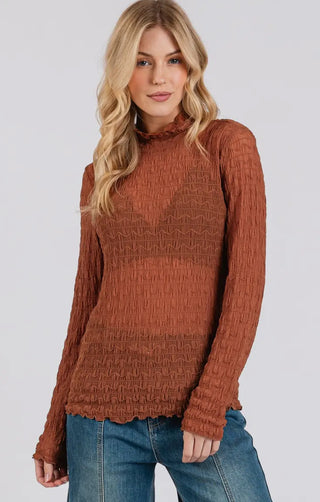 Ginger Textured Sheer Top