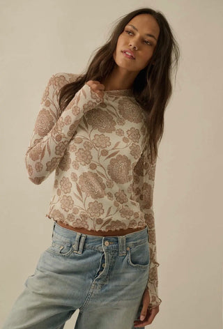 Cream & Ginger Mesh Top