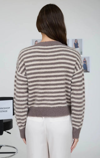 Cozy Mocha Stripe Cardigan