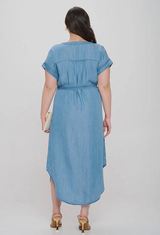 Curvy Chambray Midi Dress