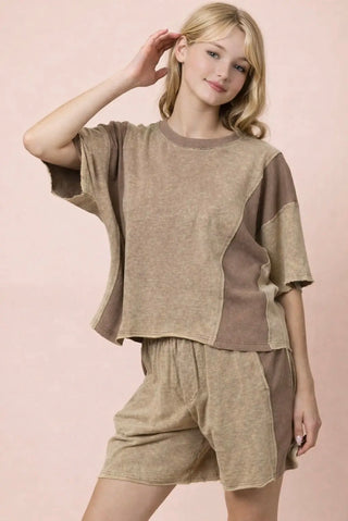 Taupe Mineral Wash Top