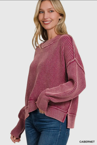 Oversized Cabernet Ribbed Sweater