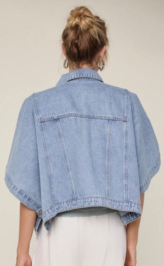 Denim Poncho Jacket