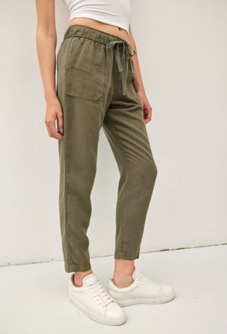 Olive Tapered Ankle Pant