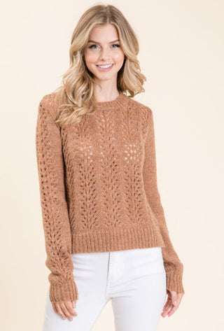 Caramel Open Knit Sweater