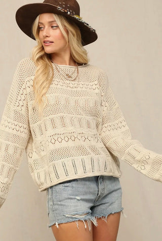 Natural Pointelle Sweater