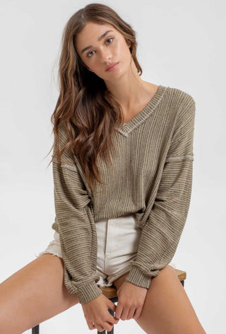 Striped Olive Top